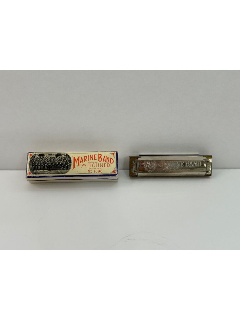 1972 M. Hohner Marine Band Harmonica No. 1896 Key Of C Germany w/ Box & Ephemera
